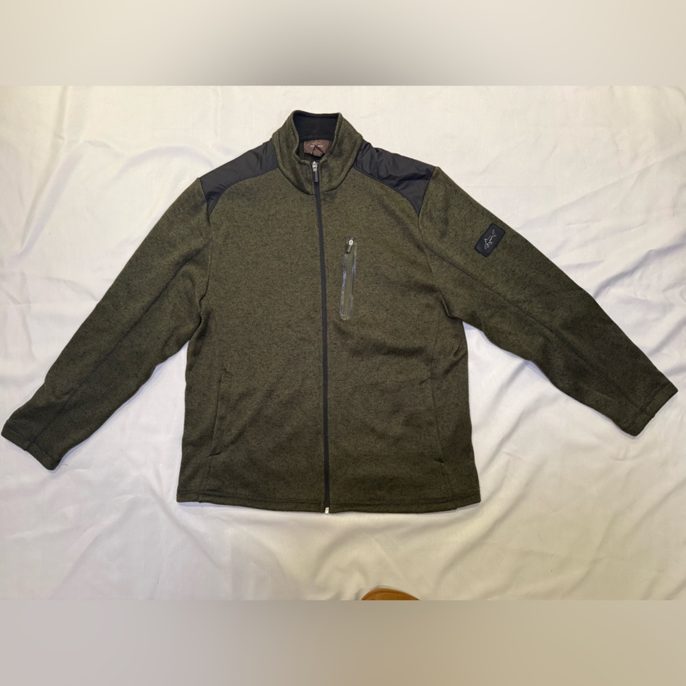 Greg Norman Collection Olive Jacket with Black Details